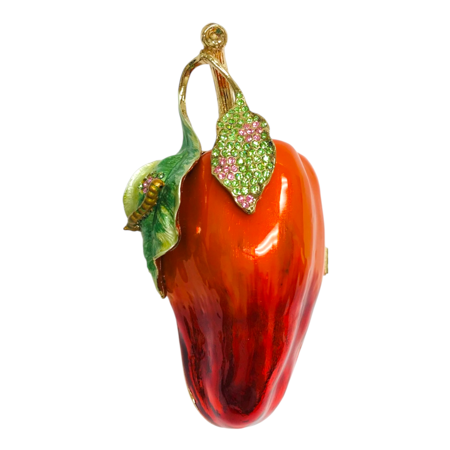 Cristiani Collezione Large Pepper Trinket Box 14K Gold Plated