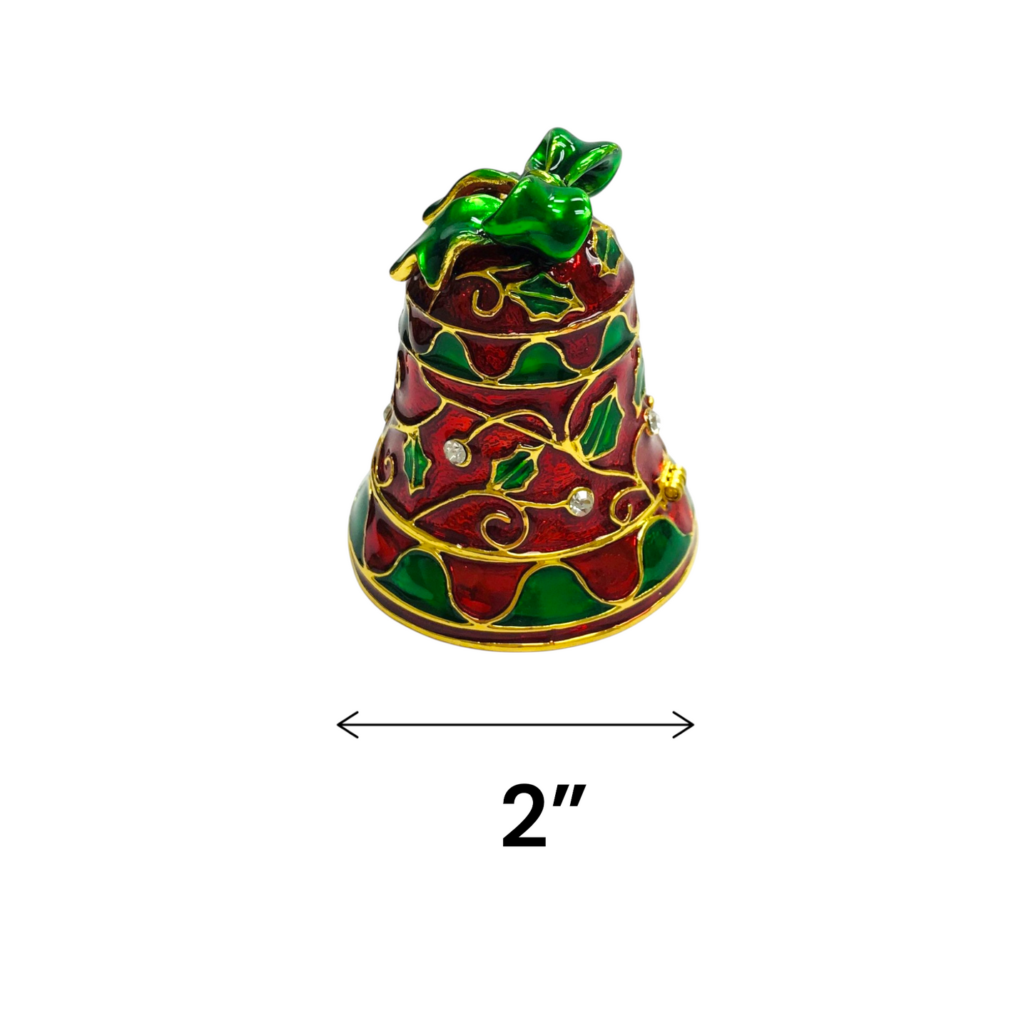 Cristiani Collezione Christmas Bell Trinket Box 14K Gold Plated