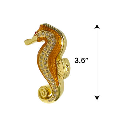 Cristiani Collezione Seahorse Trinket Box 14K Gold Plated