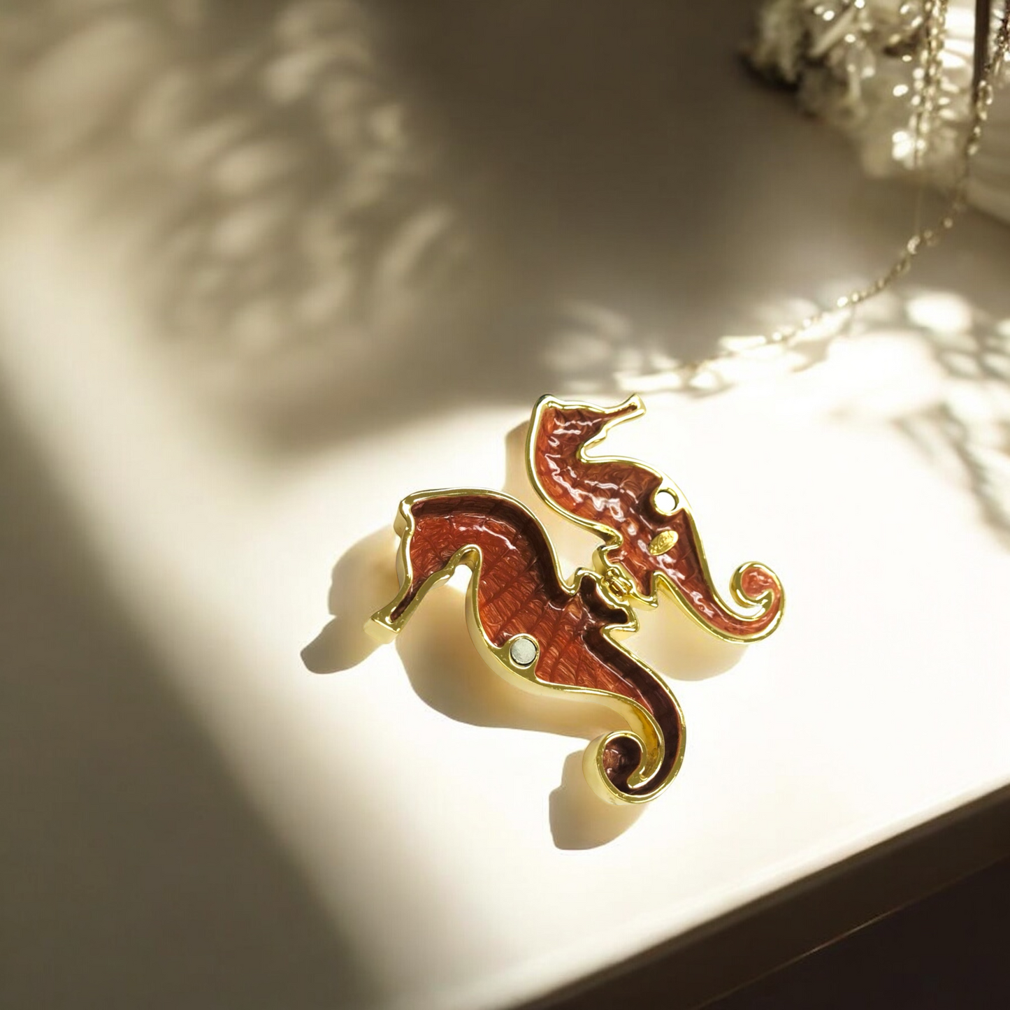 Cristiani Collezione Seahorse Trinket Box 14K Gold Plated