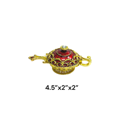 Crisitani Collezione Genie Lamp Trinket Box 14K Gold Plated