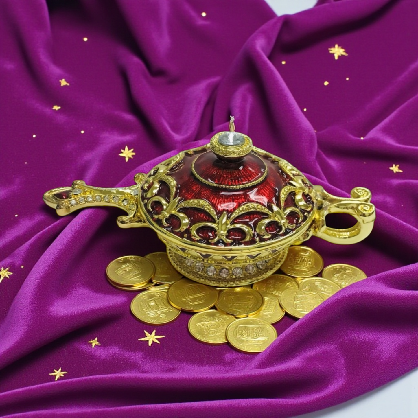 Crisitani Collezione Genie Lamp Trinket Box 14K Gold Plated