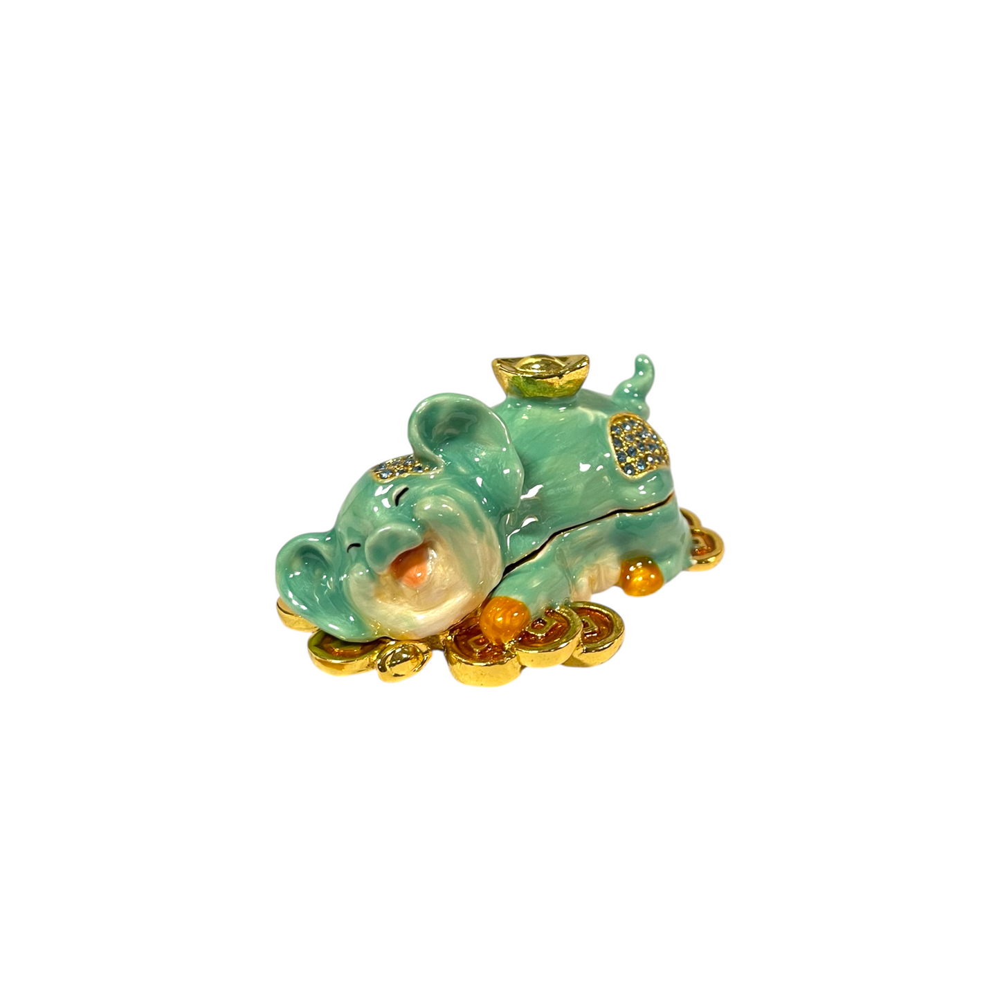 Cristiani Collezione Money Pig Trinket Box 14K Gold Plated