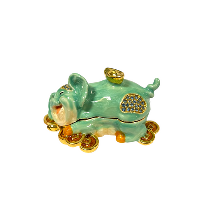 Cristiani Collezione Money Pig Trinket Box 14K Gold Plated