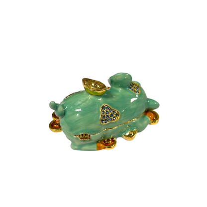 Cristiani Collezione Money Pig Trinket Box 14K Gold Plated