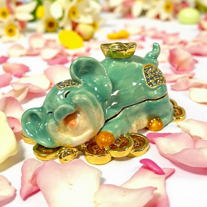 Cristiani Collezione Money Pig Trinket Box 14K Gold Plated