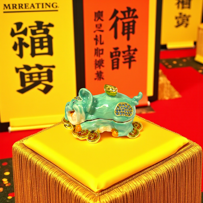 Cristiani Collezione Money Pig Trinket Box 14K Gold Plated