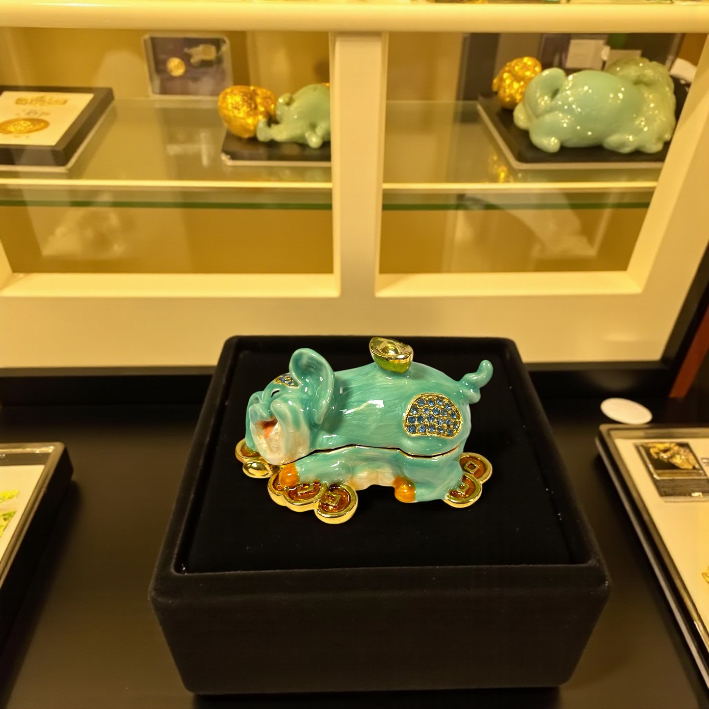 Cristiani Collezione Money Pig Trinket Box 14K Gold Plated