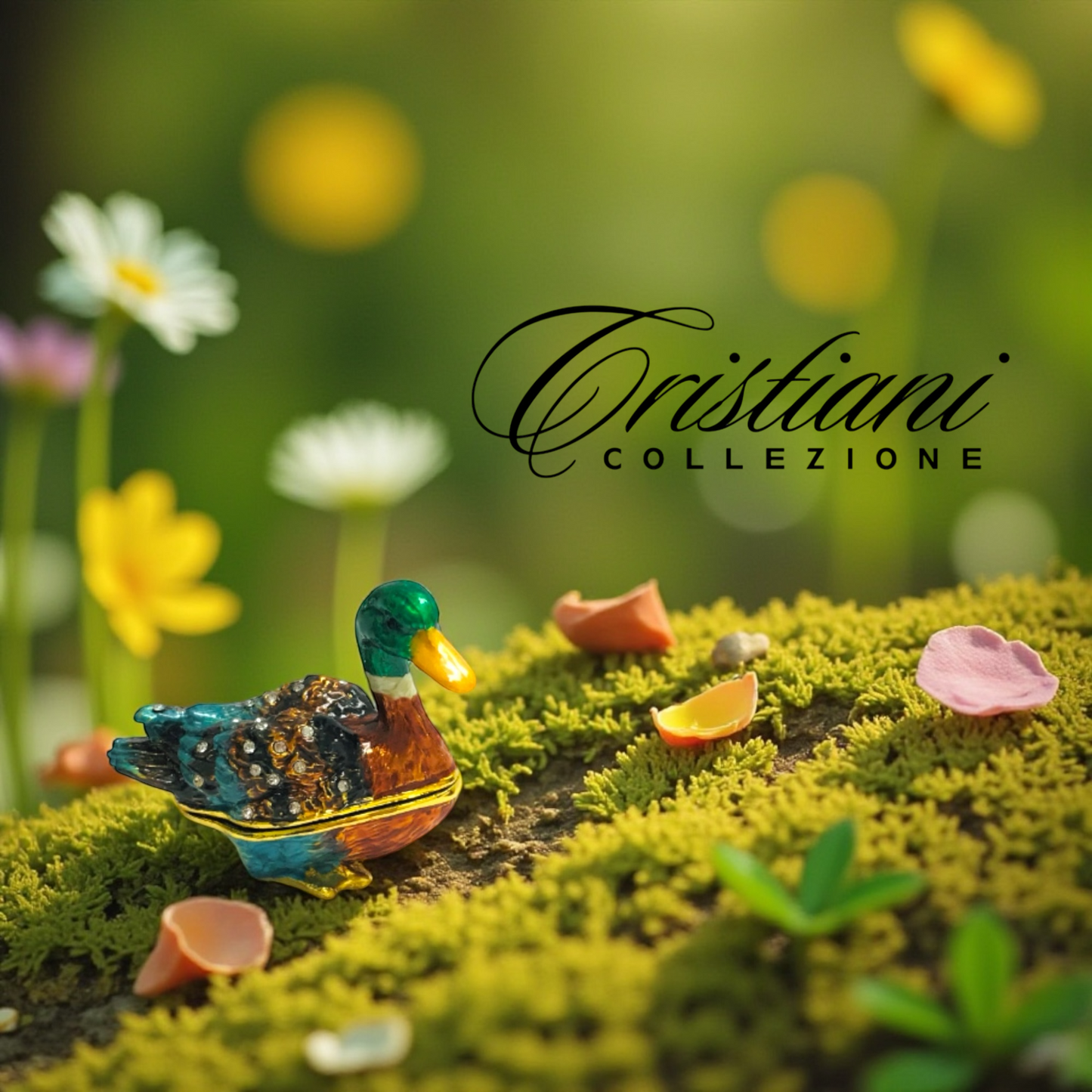 Cristiani Collezione Mallard Trinket Box 14K Gold Plated