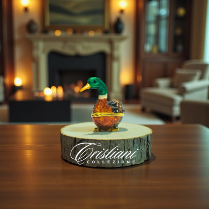 Cristiani Collezione Mallard Trinket Box 14K Gold Plated