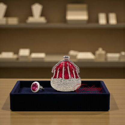 Cristiani Collezione Red/ Silver Purse Trinket Box.