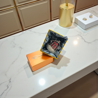 Cristiani Collezione Red/ Silver Purse Trinket Box.