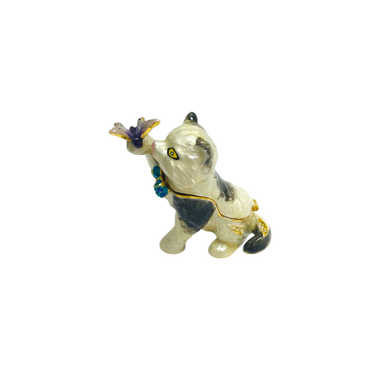 Cristiani Collezione Cat Trinket Box 14K Gold Plated