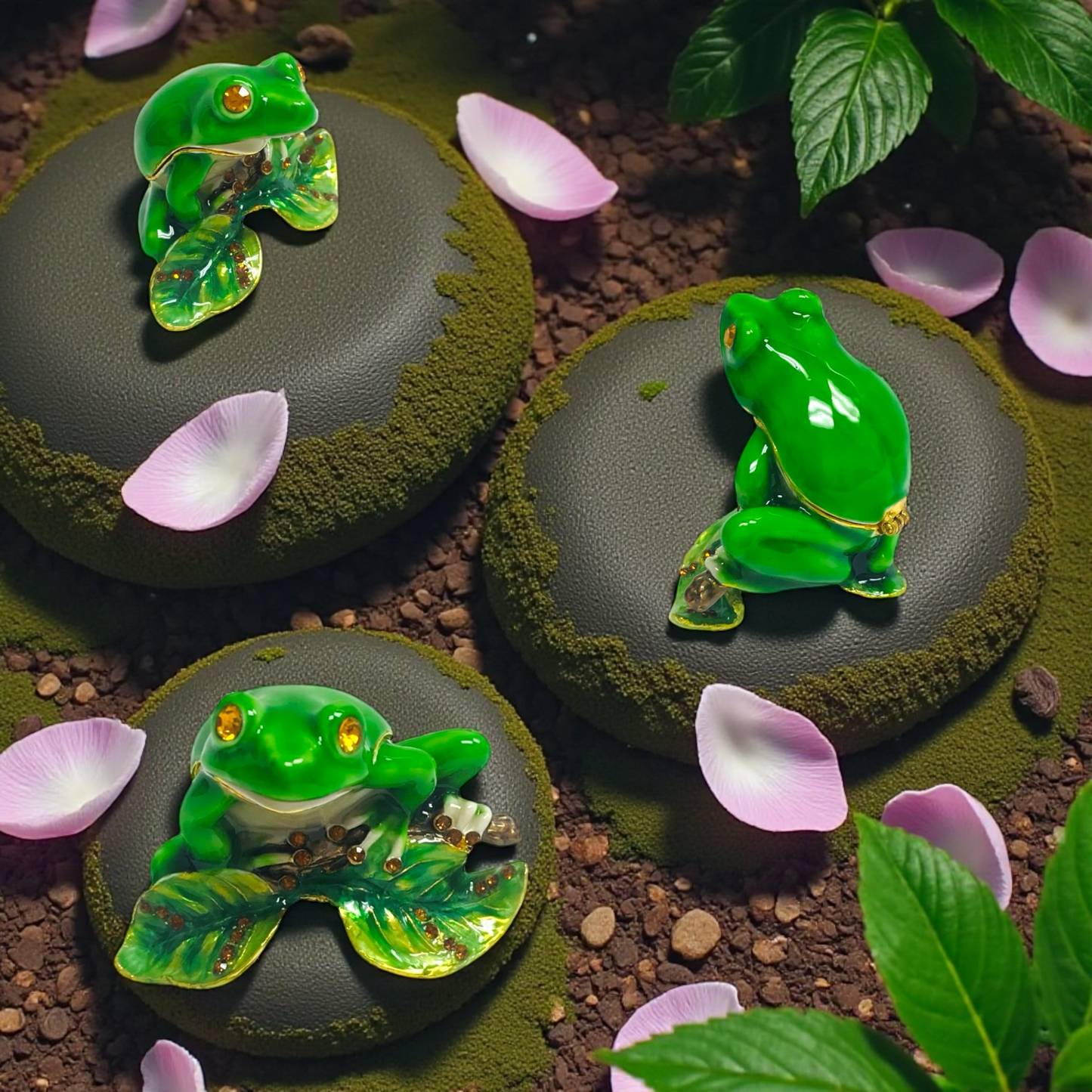 Cristiani Collezione Frog Trinket Box 14K Gold Plated