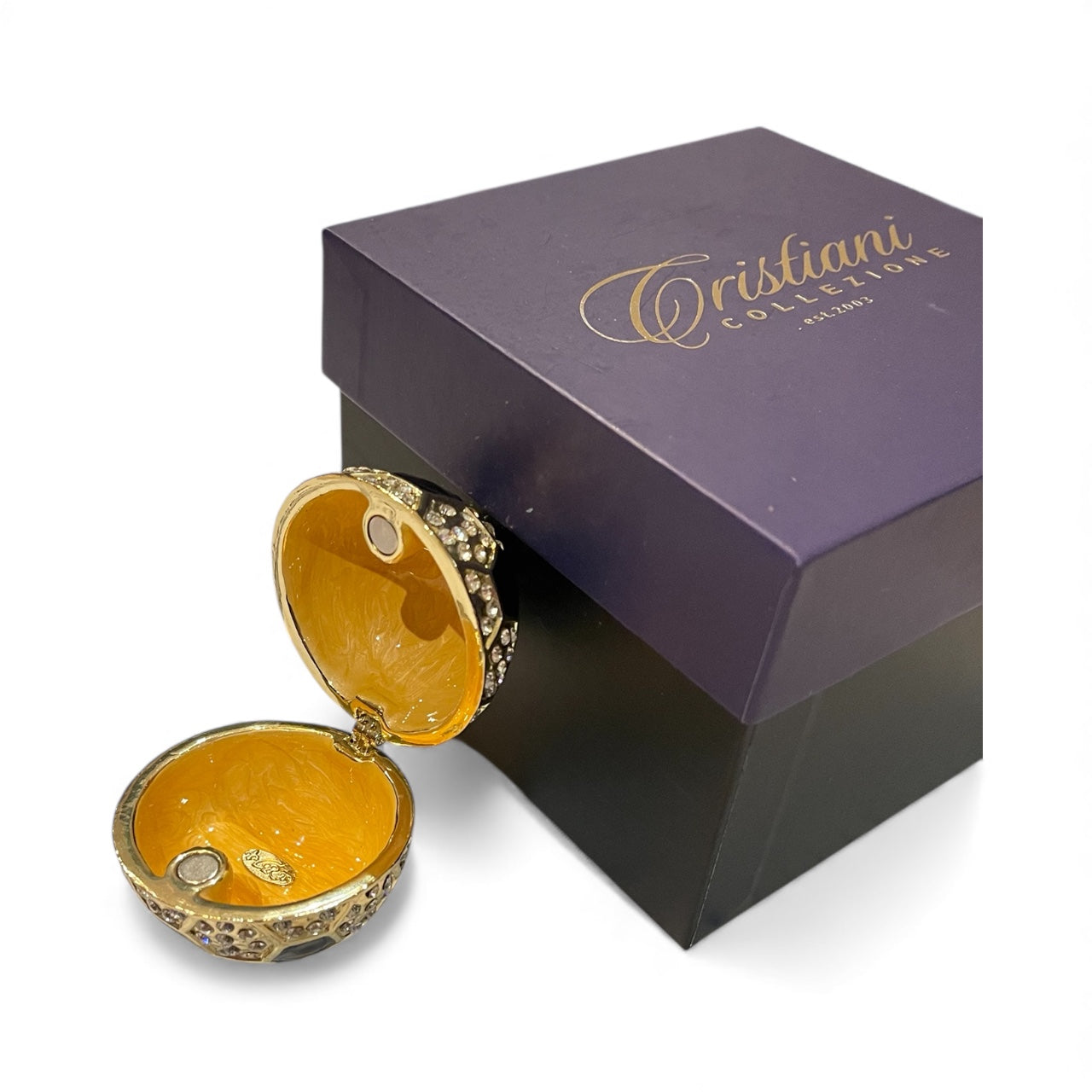 New Limited Edition 14K Gold Plated Soccer Treasure Box/Smart Device Cable Holder Jeweled with Austrian Crystals