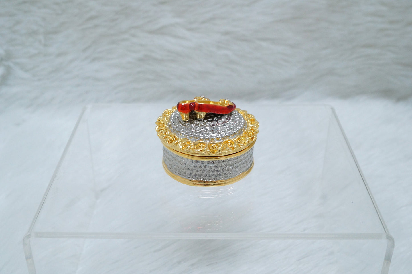 Cristiani Collezione Shoes on Lid Round Trinket Box