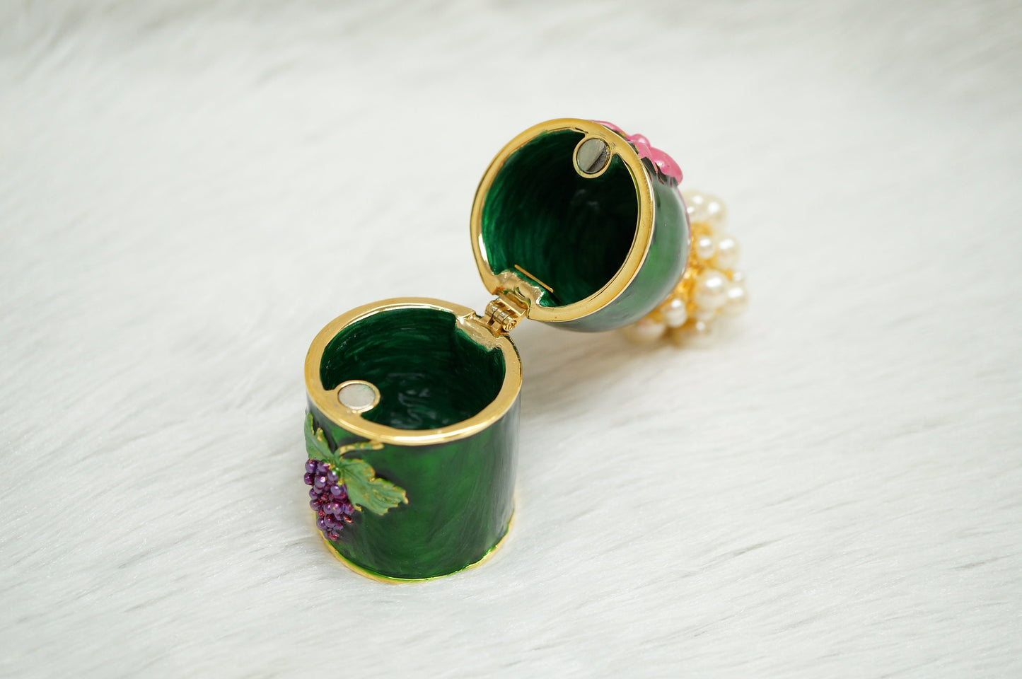 Crisitiani Collezione Large Champagne Bottle Trinket Box 14K Gold Plated