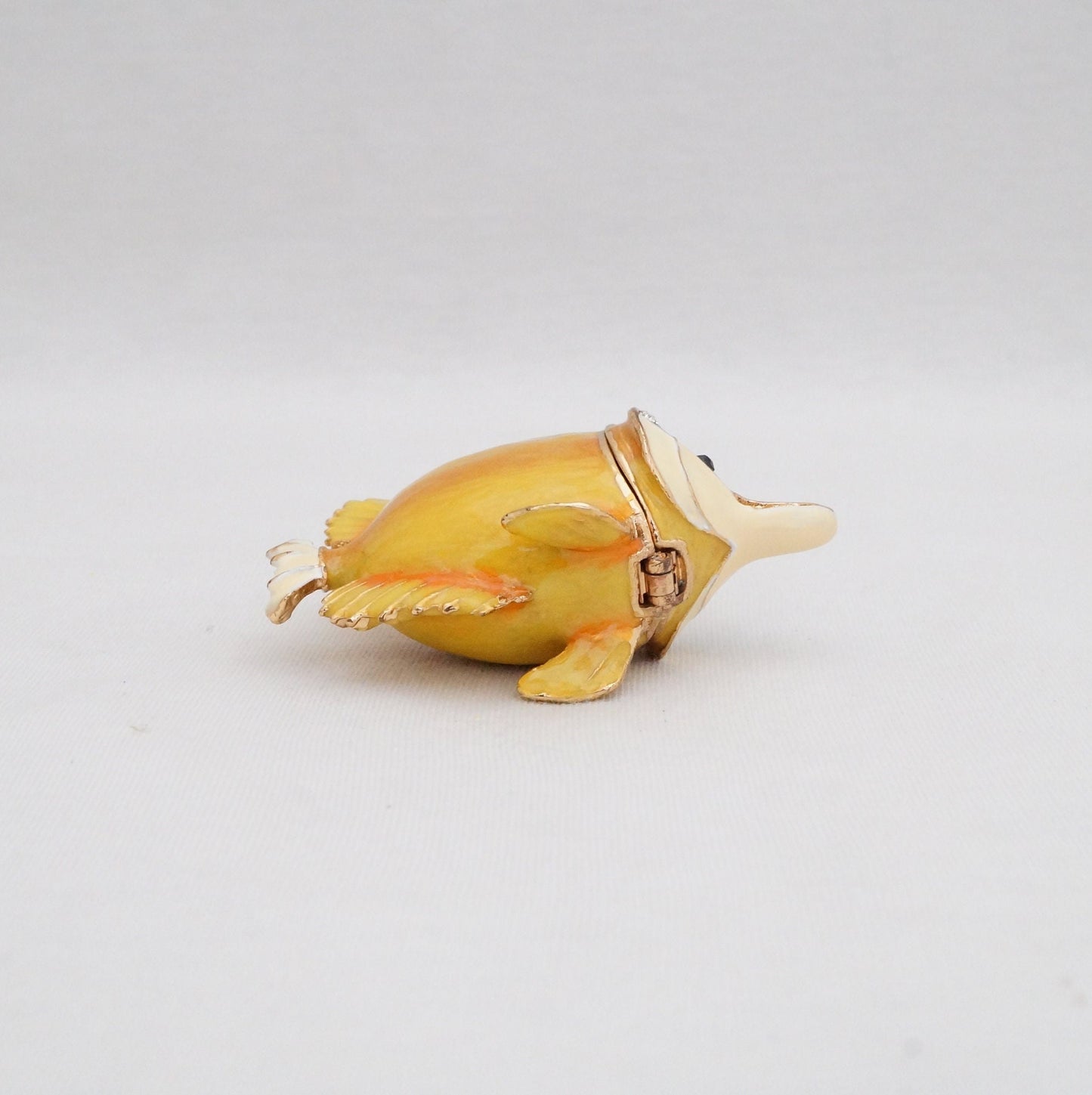 Cristiani Collezione Tropical Butterfly Fish Trinket Pewter Jeweled Enameled 14K Gold Plated