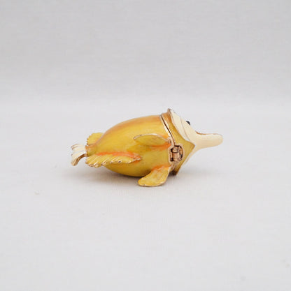 Cristiani Collezione Tropical Butterfly Fish Trinket Pewter Jeweled Enameled 14K Gold Plated