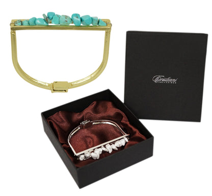 Faux Coral Horseshoe Bangle.