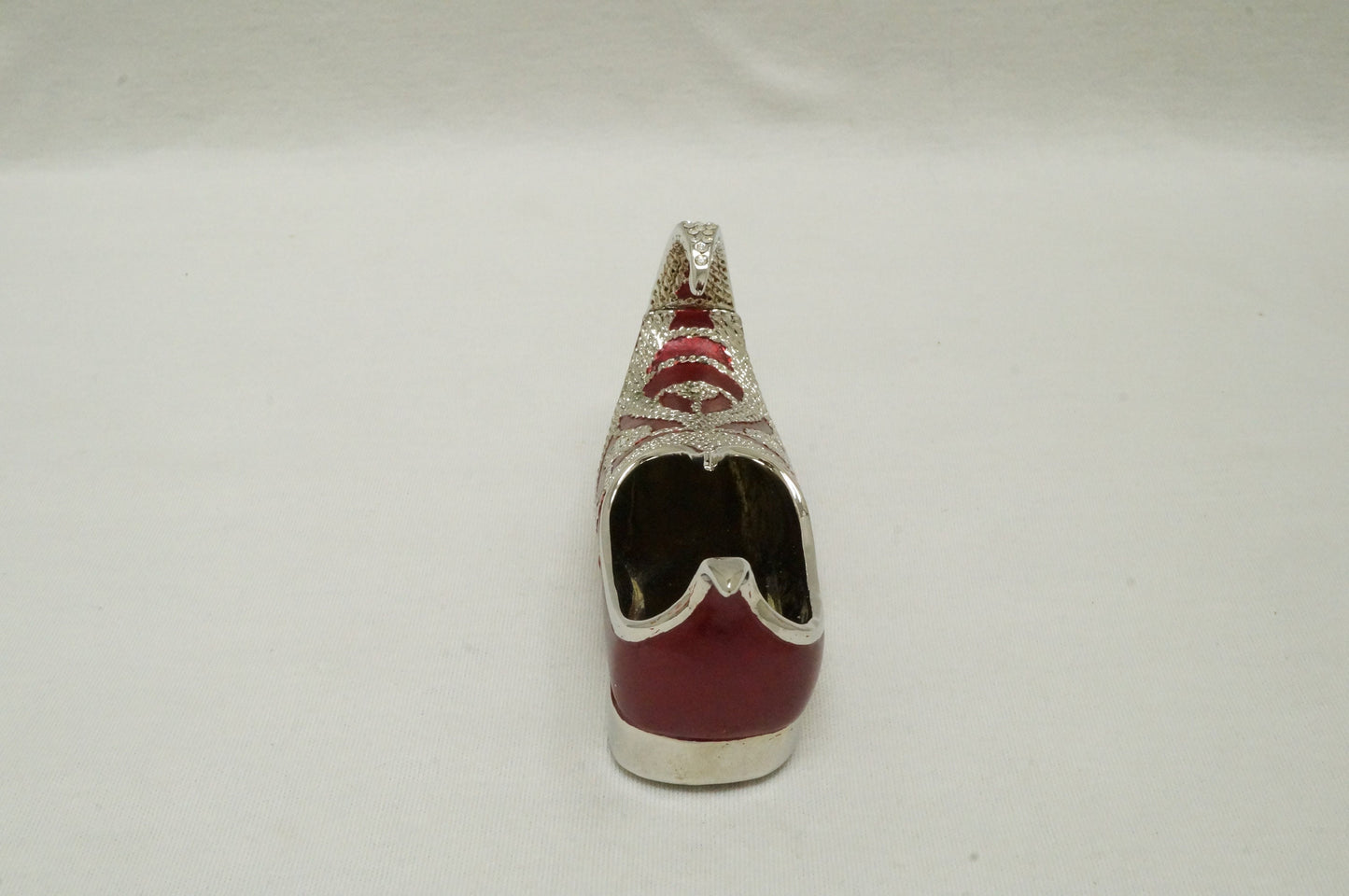 India Jutti Curled Toe Loafer Paperweight Miniature  Figurine Pewter Crystal Jeweledr