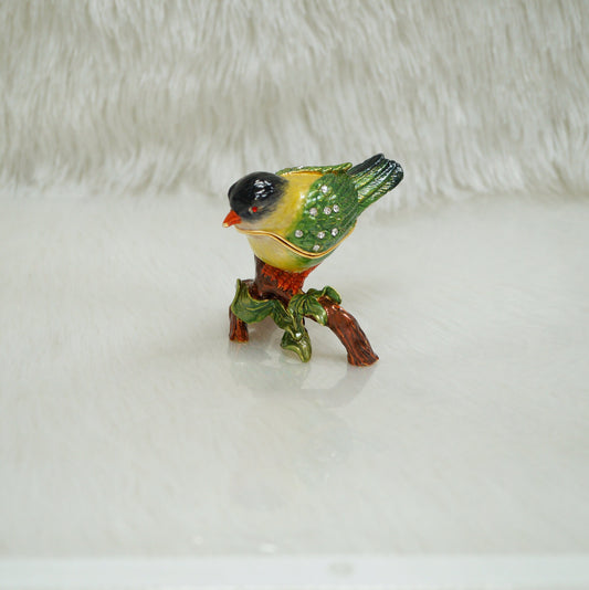 Cristiani Collezione Small Bird on a Branch Trinket Box 14K Gold Plated