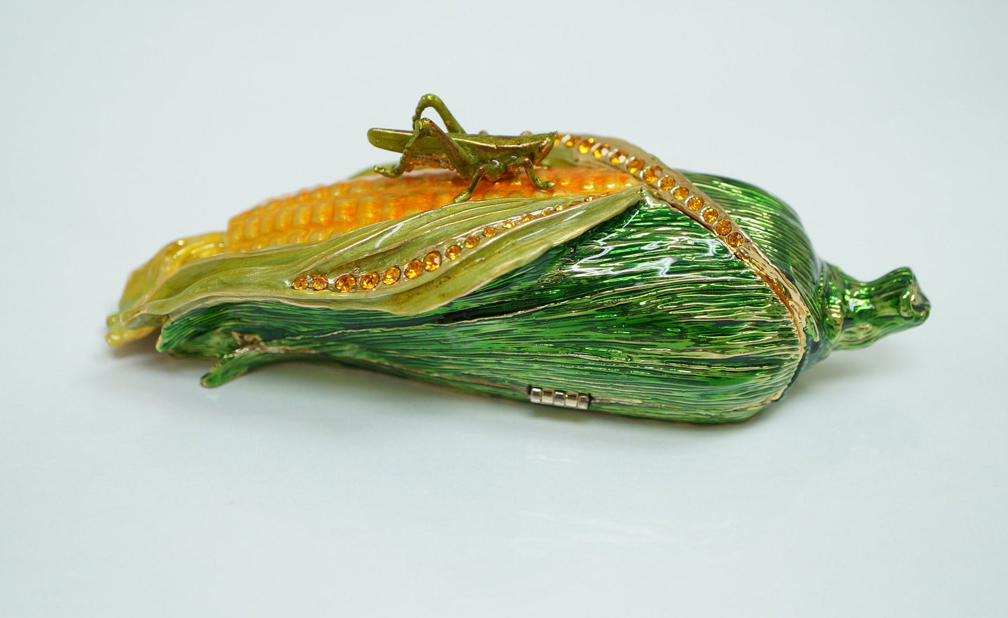 Cristiani Collezione Large Corn Trinket Box 14K Gold Plated