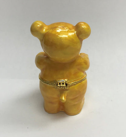 Cristiani Collezione Bear with heart Trinket Box 14K Gold Plated