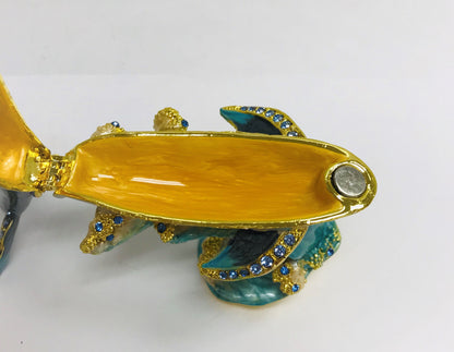 Cristiani Collezione Dolphins Trinket Box 14K Gold Plated