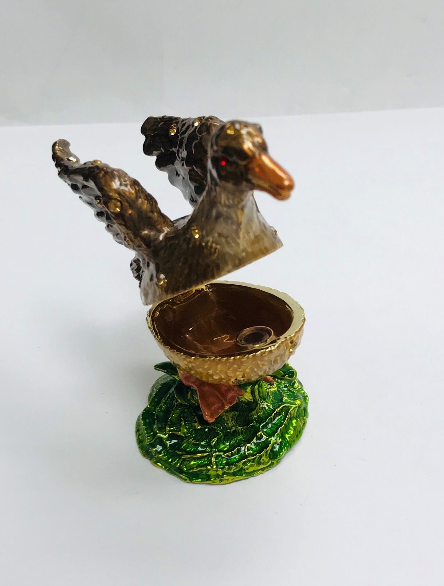 Cristiani Collezione Duck Trinket Box 14K Gold Plated