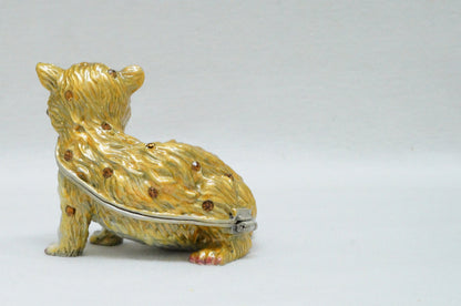 Cristiani Collezione Cat Trinket Pewter Enameled Jeweled