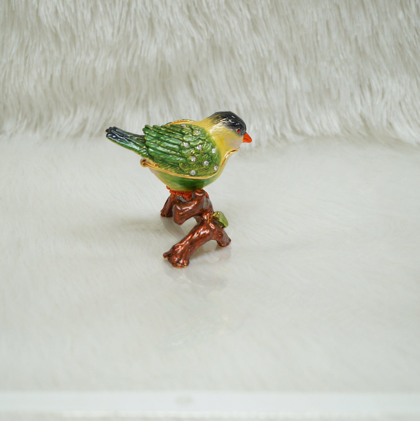 Cristiani Collezione Small Bird on a Branch Trinket Box 14K Gold Plated