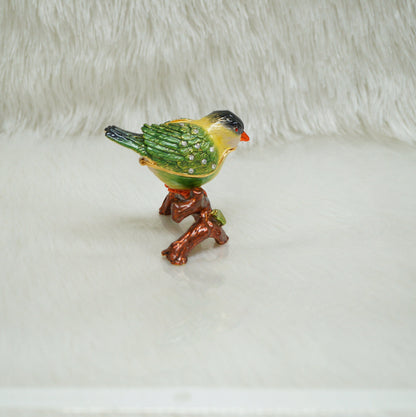 Cristiani Collezione Small Bird on a Branch Trinket Box 14K Gold Plated