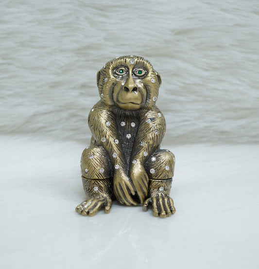 Cristiani Collezione Brass Crystal Gorilla Trinket.