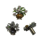 Cristiani Collezione Flower in Vase Shape Cabinet Drawer Knob Set of 5
