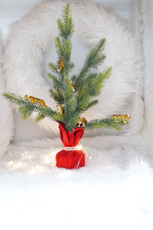 Cristiani Collezione Tiger Trinket Christmas Decoration- 6pcs 14K Gold Plated