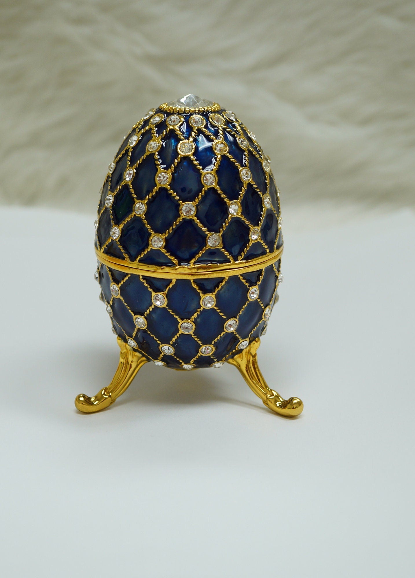 Cristiani Collezione Musical Egg Trinket Box 14K Gold Plated