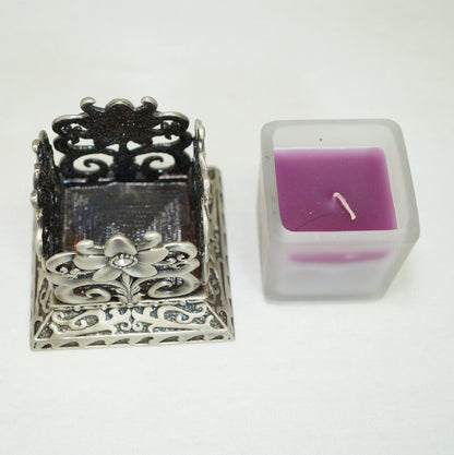 Cristiani Collezione Silver Flower Pattern Candle Holder