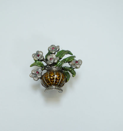 Cristiani Collezione Flower in Vase Shape Cabinet Drawer Knob Set of 5