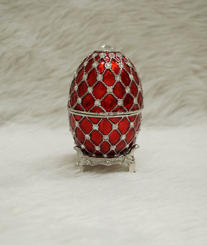 Cristiani Collezione Red Musical Egg Trinket Box.