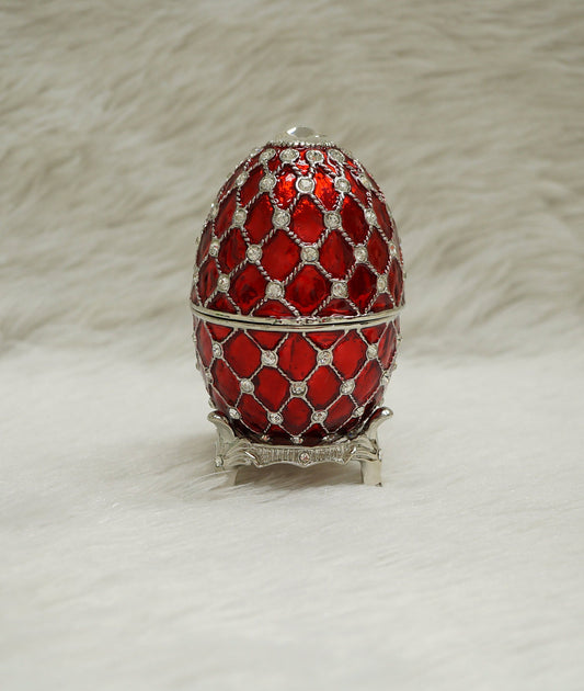 Cristiani Collezione Red Musical Egg Trinket Box.