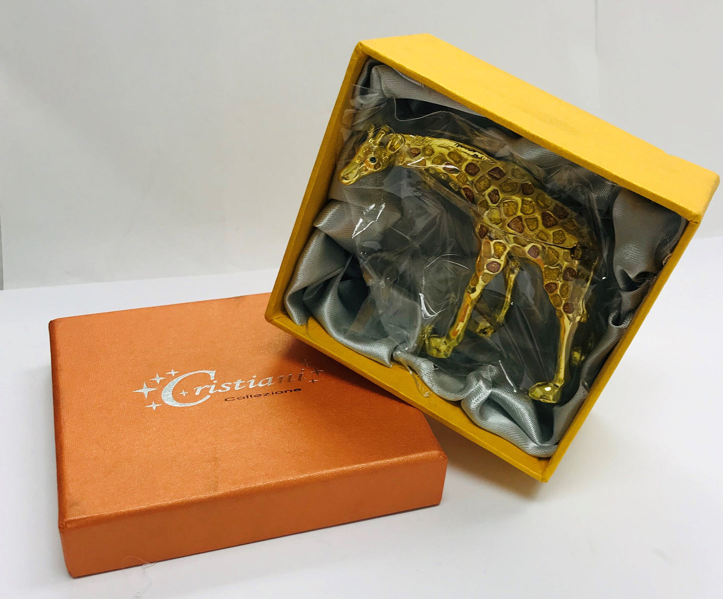 Cristiani Collezione Giraffe Trinket Box 14K Gold Plated