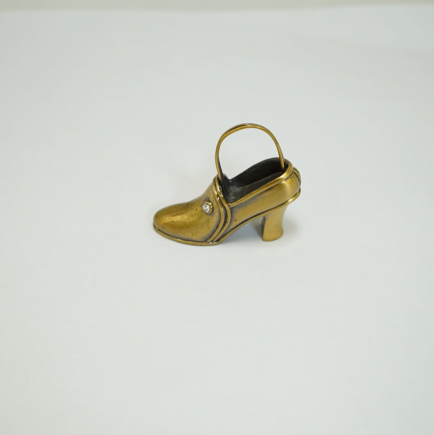 Cristiani Collezione Small Bronze Shoe Miniature Figurine Paper Weight and Cardholder