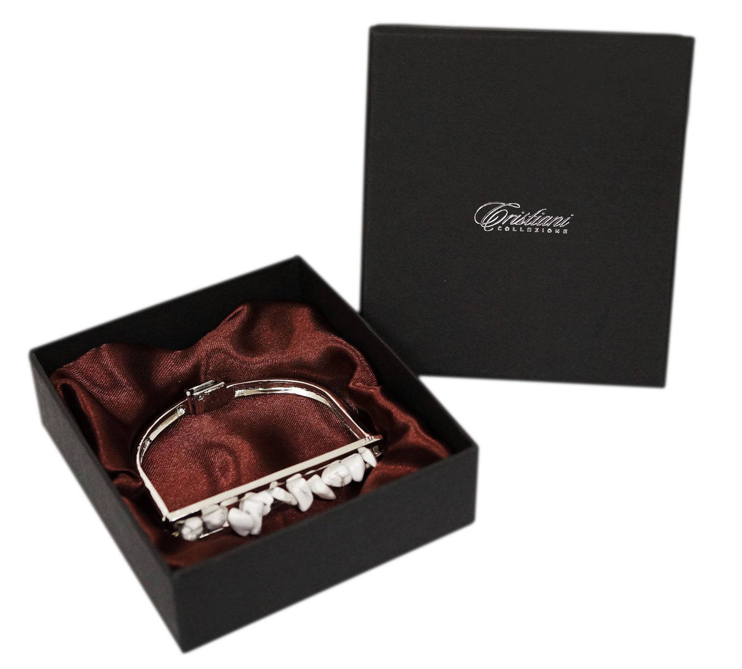 Faux Coral Horseshoe Bangle.