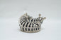 Cristiani Collezione Double Hugging Zebra Round Trinket Box Pewter Enameled Jeweled