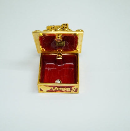 Limited Edition Cristiani Collezione Vegas Money Trinket Box 14K Gold Plated