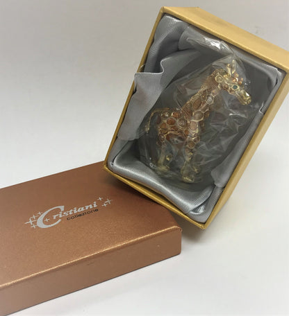 Cristiani Collezione Small Giraffe Trinket Box 14K Golf Plated