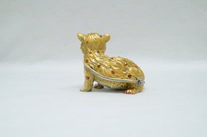 Cristiani Collezione Cat Trinket Pewter Enameled Jeweled