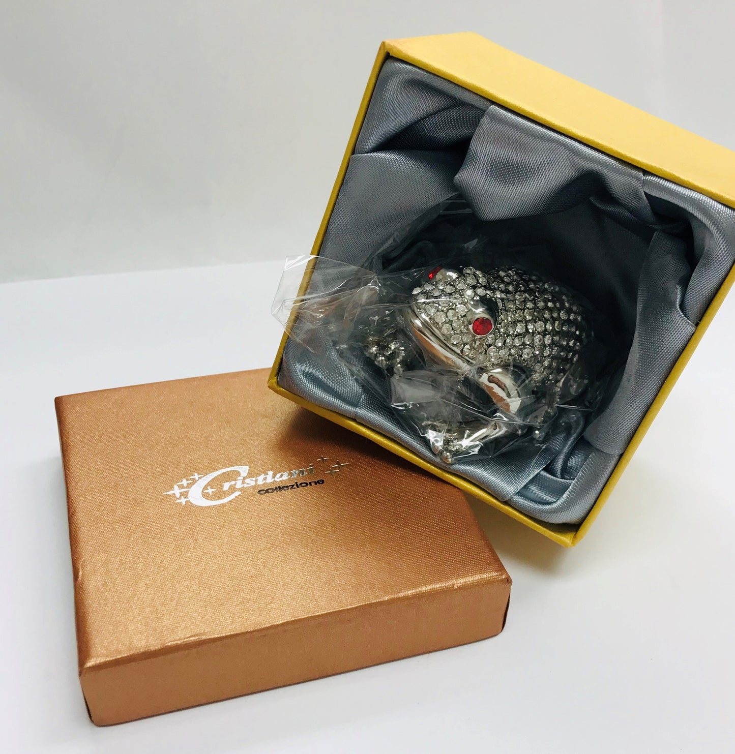 Cristiani Collezione Silver Frog Trinket Box.
