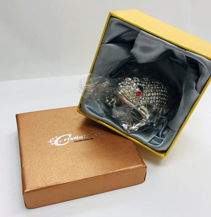 Cristiani Collezione Silver Frog Trinket Box.